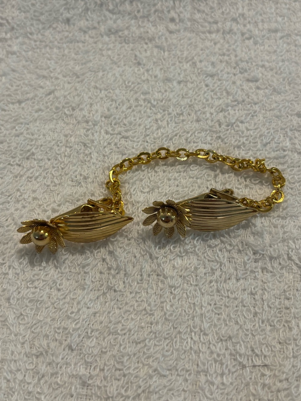 Vintage Sunflower Gold Tone Sweater Clip Guard